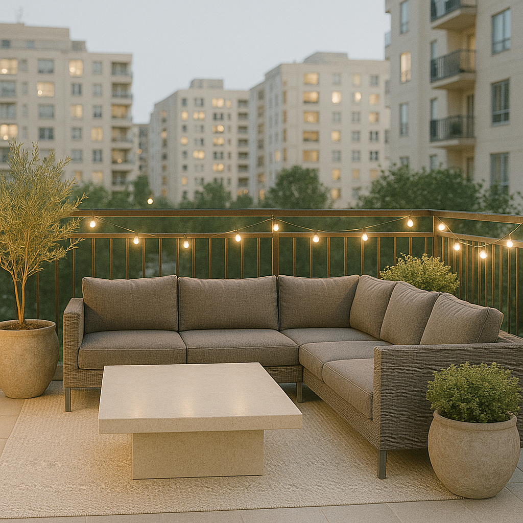 מרפסת יוקרתית: איך בונים פינת ישיבה חוץ שמרגישה כמו סלון