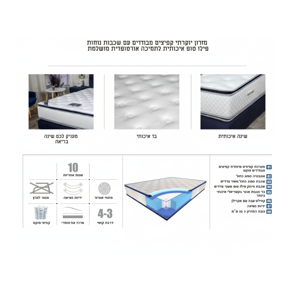 מזרון דגם גולדן פטופ 1028