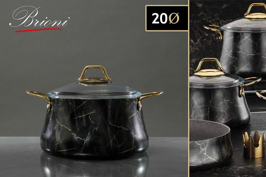 סיר יציקת אלומניום בציפוי אבן שיש גרמני GOLD דגם 6633 | המבורגר ברוס