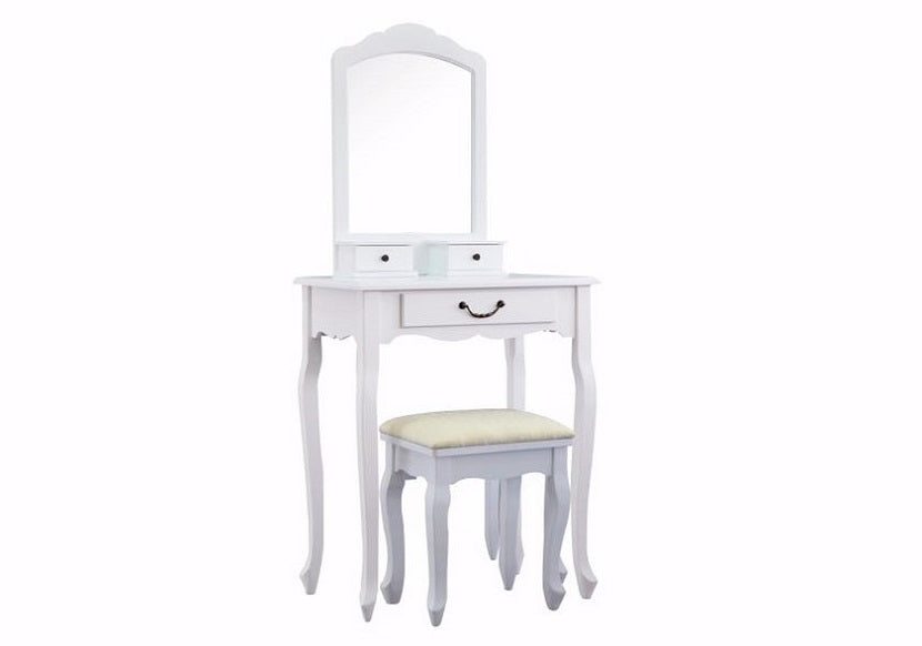 שידת איפור עם מראה מלבנית מעץ דגם 8837 | המבורגר ברוס