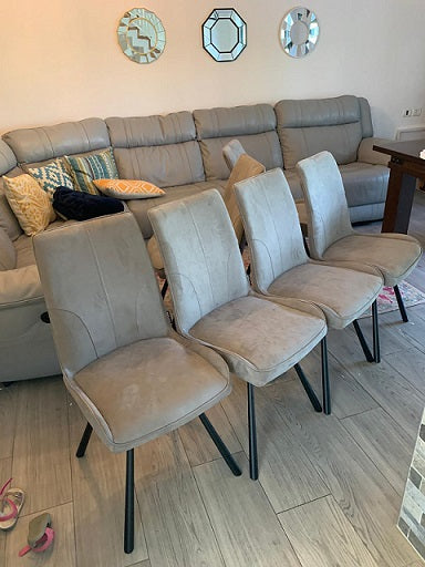 כסא פינת אוכל מרופד אפור 1025 | המבורגר ברוס