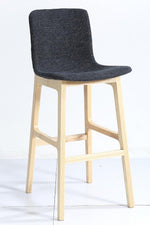 כסא בר גובה 65 רגלי עץ מושב דמוי עור 875 | המבורגר ברוס