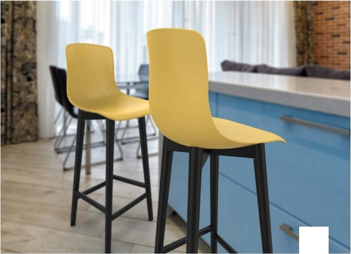 כיסא בר מפלסטיק עם רגל עץ איכותי נוח יציב ויפה 7004 | המבורגר ברוס