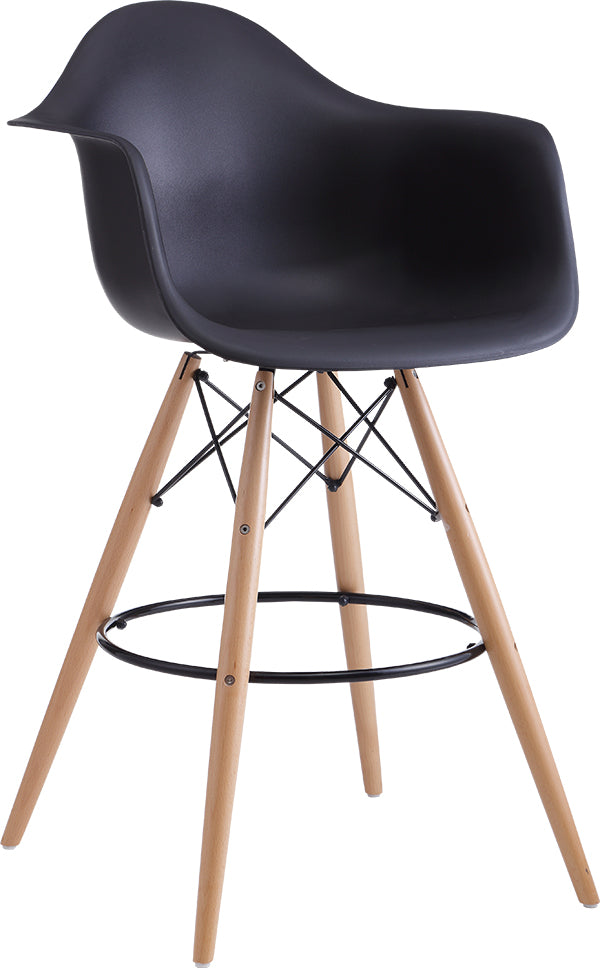 כסא בר רגלי עץ שילוב מושב פלסטיק  353464 | המבורגר ברוס