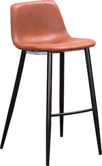 כיסא בר מושב מרופד ורגל מתכת שחורה 122445 | המבורגר ברוס