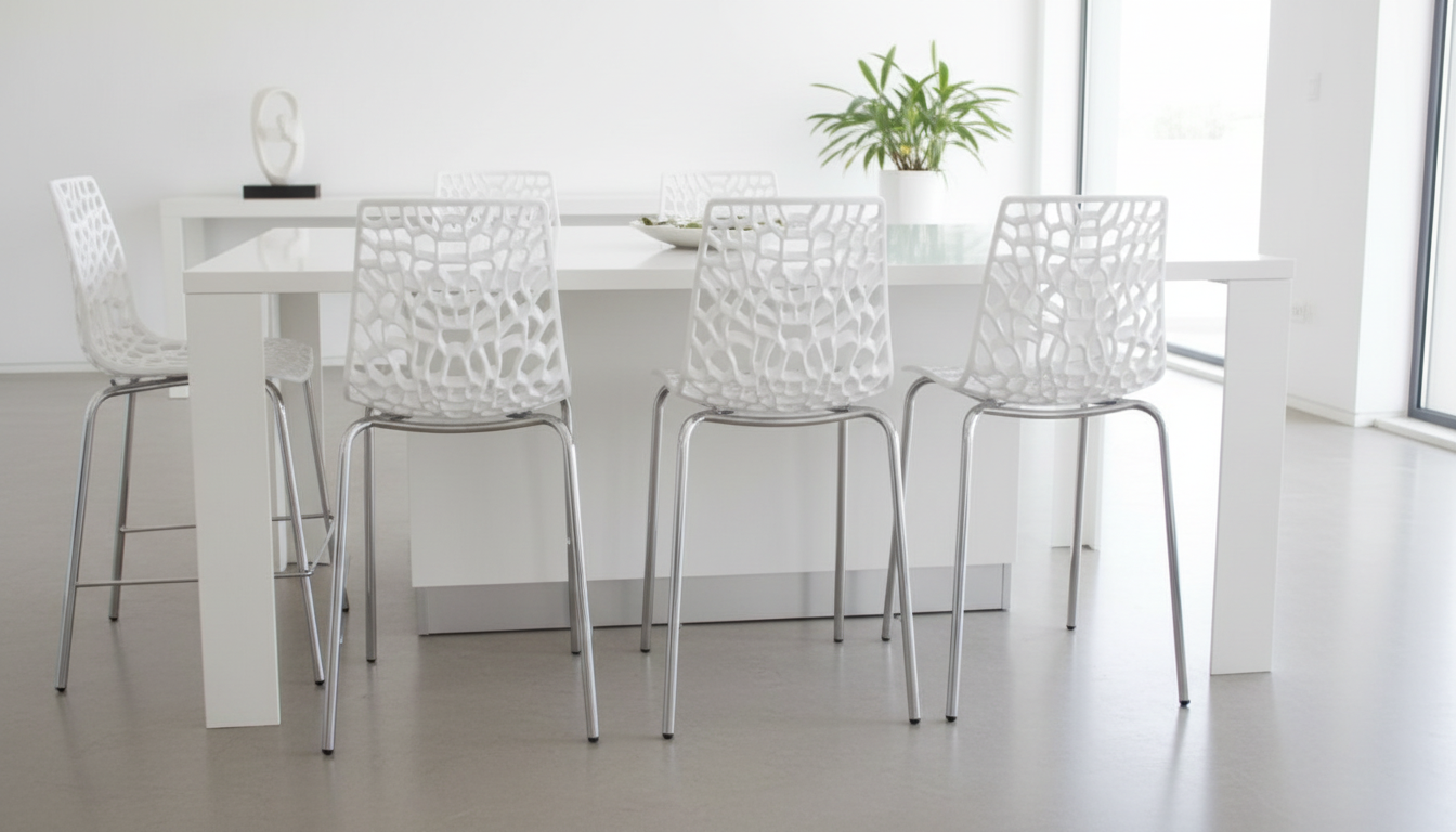 כיסא בר שלד ניקל מושב פלסטיק 2078(פוליקרבונט)