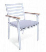 כסא אלומיניום שילוב עץ מרופד לגינה 7100 | המבורגר ברוס