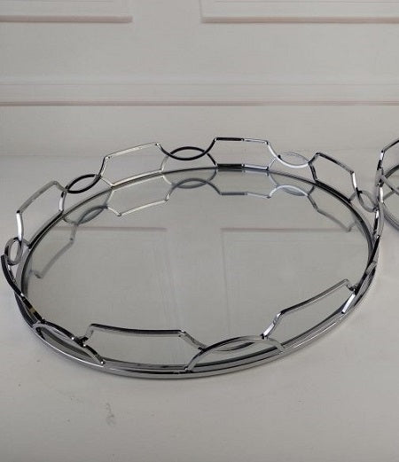 מגש דקורטיבי גדול כסף 634 | המבורגר ברוס