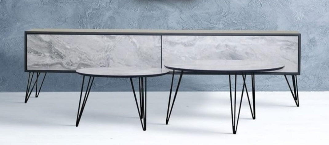 מזנון וזוג שולחנות במגוון צבעים דגם 5546 | המבורגר ברוס