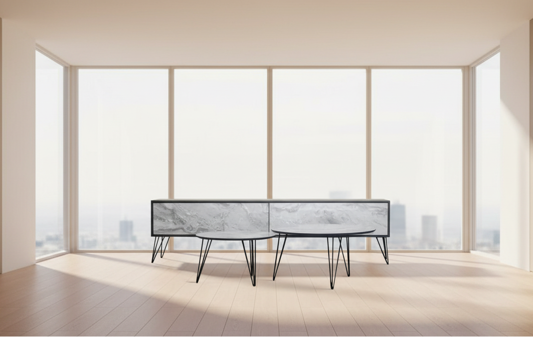 מזנון וזוג שולחנות במגוון צבעים דגם 5546