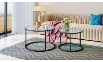 זוג שולחנות סלון מעוצבים דגם טבעת 4512 | המבורגר ברוס