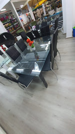 שולחן מרהיב מזכוכית כולל 6 כיסאות דגם 6645 | המבורגר ברוס