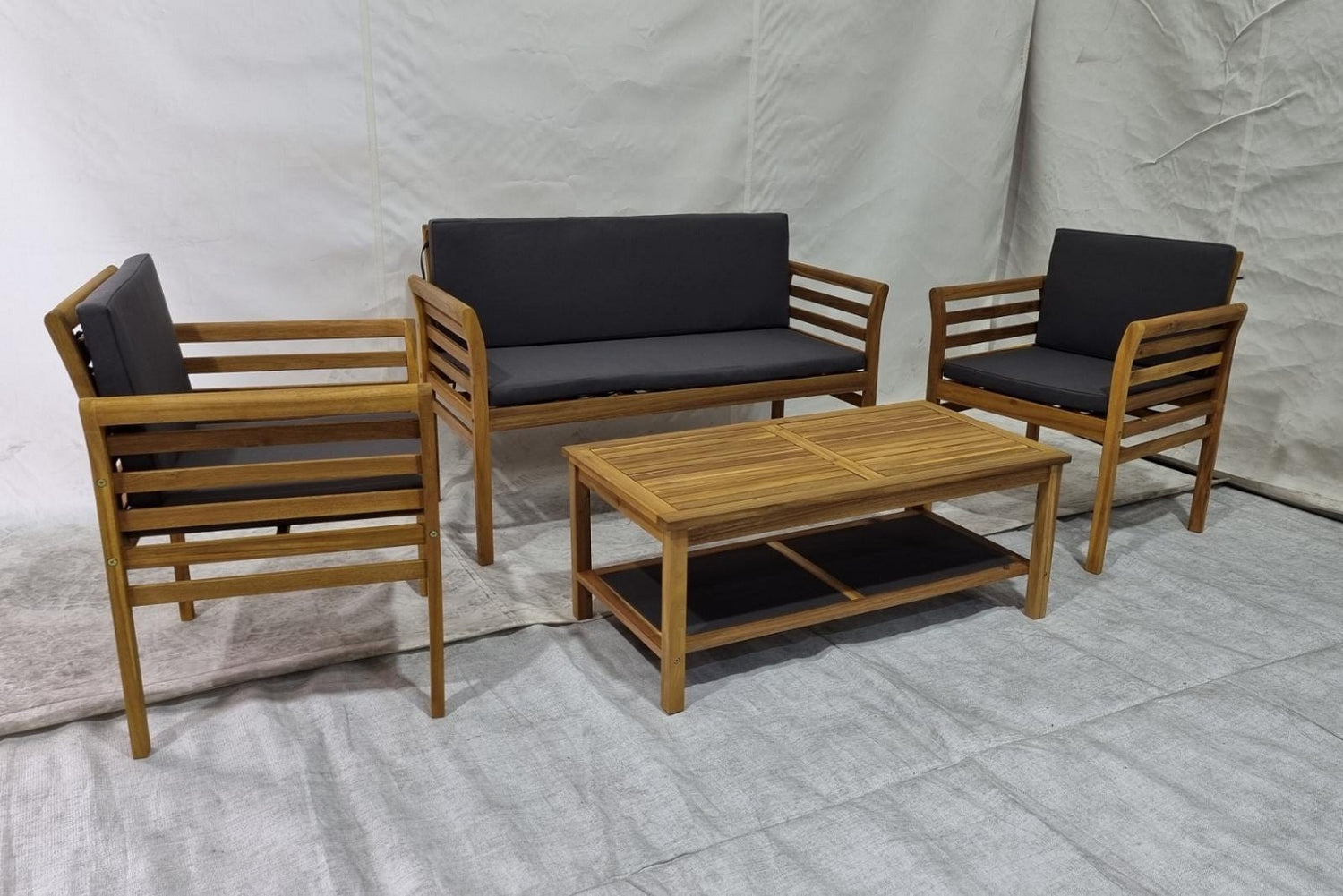 מערכת ישיבה מעץ לגינה דגם 5073 | המבורגר ברוס