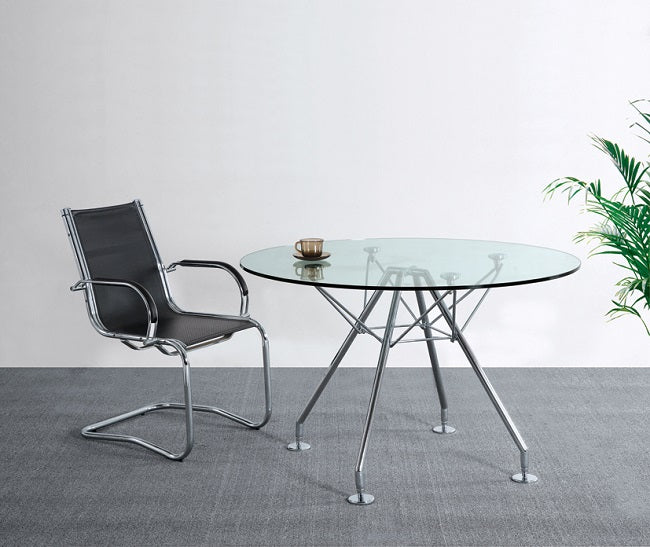 שולחן ישיבות מזכוכית 80*75 | המבורגר ברוס