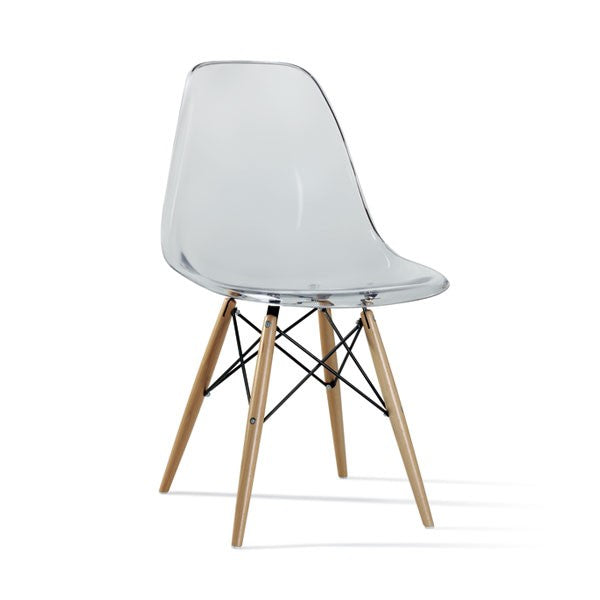 דגם כסא שקוף שלוב עץ לפינת אוכל 555444545 | המבורגר ברוס