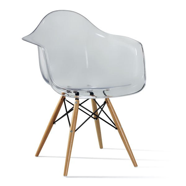 דגם כסא שקוף שלוב עץ לפינת אוכל 75546 | המבורגר ברוס