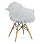 דגם כסא שקוף שלוב עץ לפינת אוכל 75546 | המבורגר ברוס