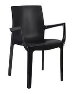 דגם כסא מעוצב כולו מפלסטיק עם ידיות. 3356 צבע לבן או שחור | המבורגר ברוס