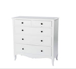 קומודה לבנה מעץ 5 מגירות 2355 | המבורגר ברוס