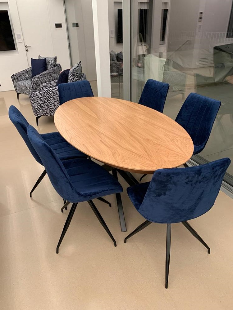 שולחן לפינת אוכל נפתח אליפסה 200מטר גודי +6 כיסאות 24121 | המבורגר ברוס