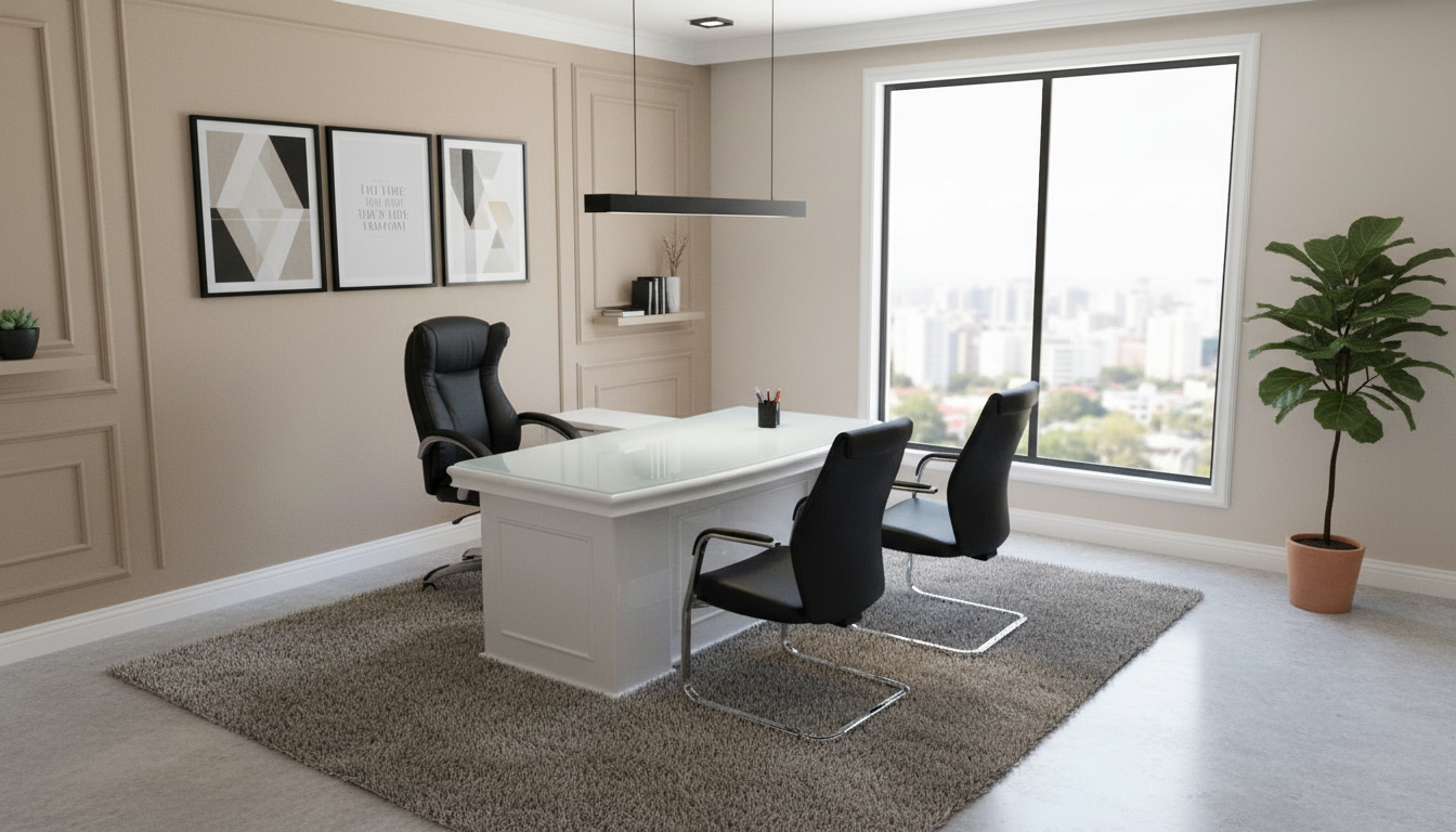 שולחן מנהל איכותי צבע אפוקסי לבן 1.80*90 ווטוצלי