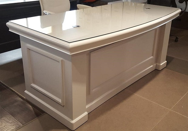 שולחן מנהלים בוני 1346 - שולחן מנהלים לבן אפוקסי | המבורגר ברוס