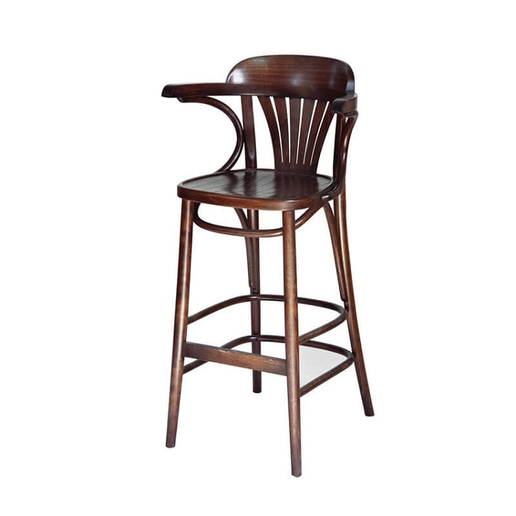 כסא בר עץ גב מניפה 8999996 | המבורגר ברוס