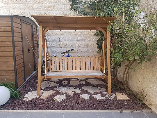 נדנדה מעץ תלת מושבית דגם 7736 | המבורגר ברוס