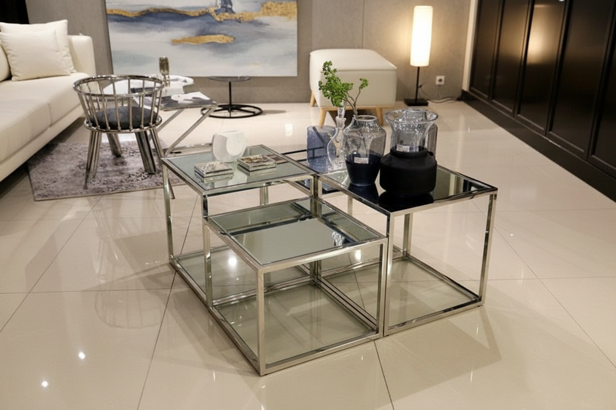 שולחן נירוסטה 4 קוביות דגם 6647