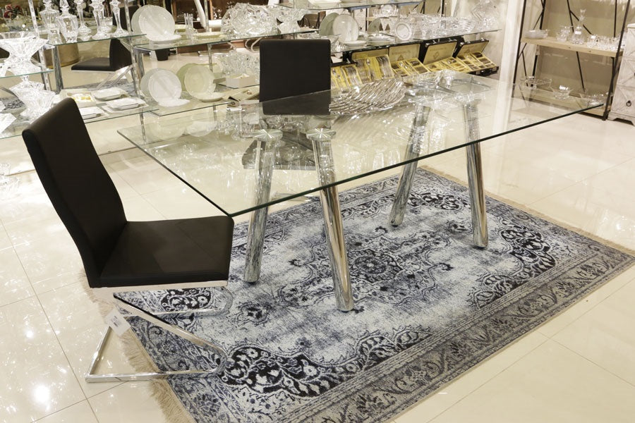 שולחן נירוסטה + זכוכית 9886 | המבורגר ברוס