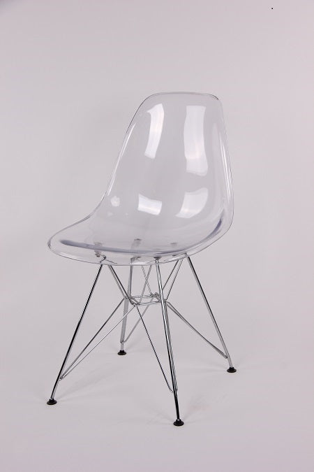 כיסא שקוף רגלי מתכת לפינת אוכל 8173 | המבורגר ברוס