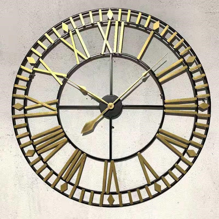 שעון קיר משולב שחור עם זהב 8879 | המבורגר ברוס
