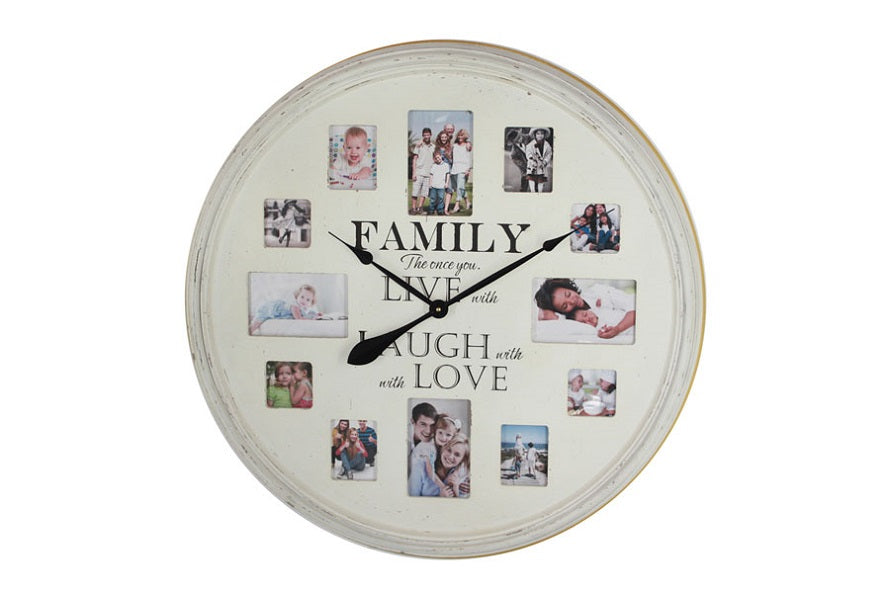 שעון קיר עץ+מסגרות לתמונה דגם 38840 | המבורגר ברוס