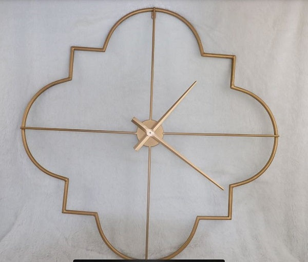 שעון קיר זהב פרח 00232 | המבורגר ברוס