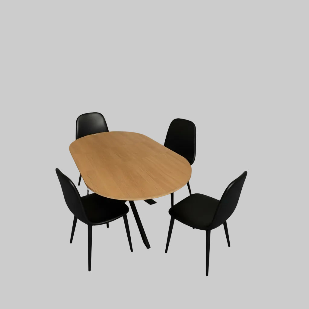 שולחן נפתח 120-160 דגם 643 +4 כסאות בוסטון