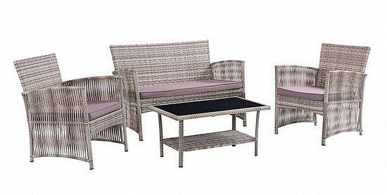 מערכת ריהוט גן סלוני מראטן דגם שחר | המבורגר ברוס