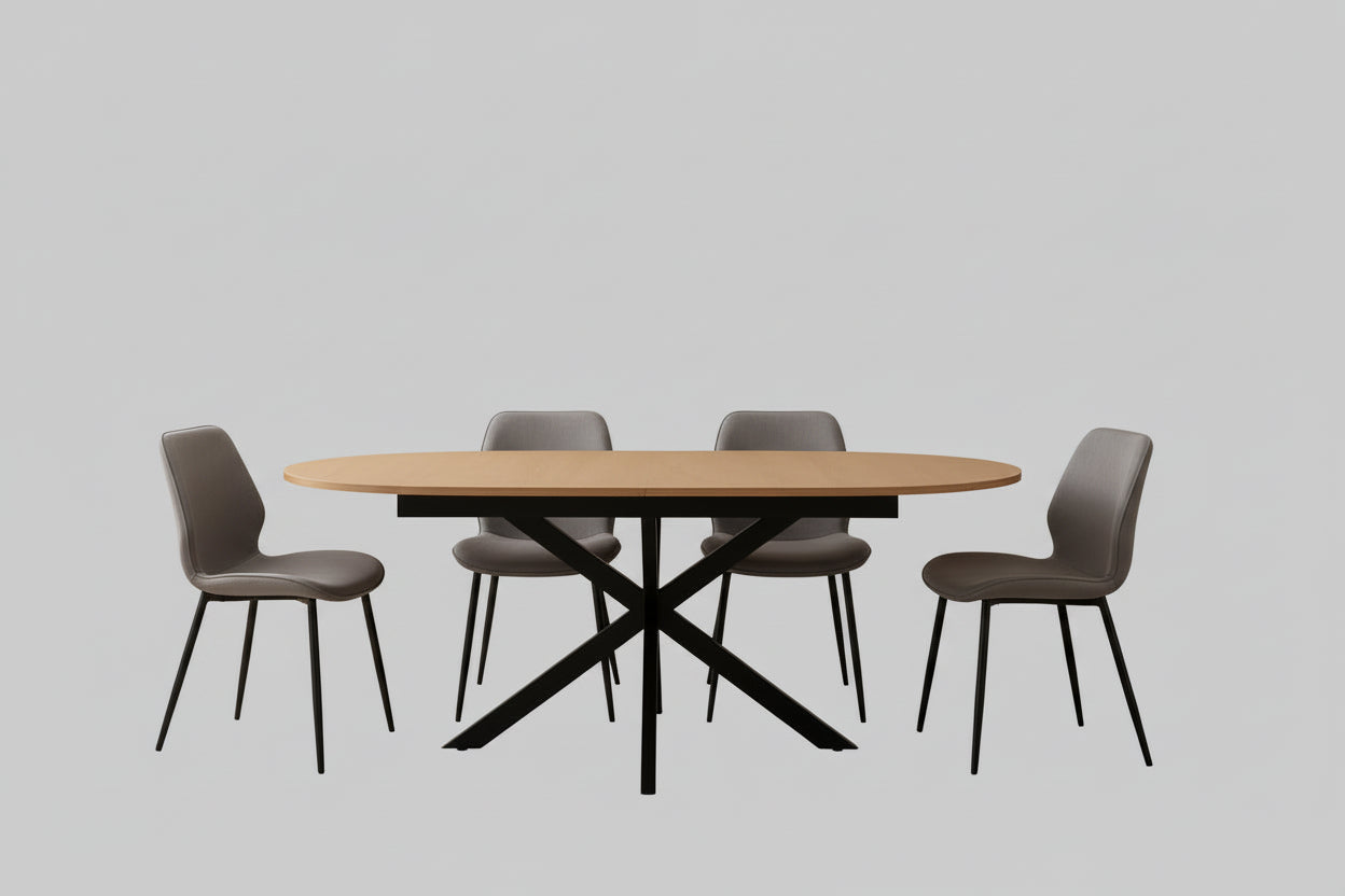 שולחן נפתח 120-160 דגם 643 +4 כסאות דנבר