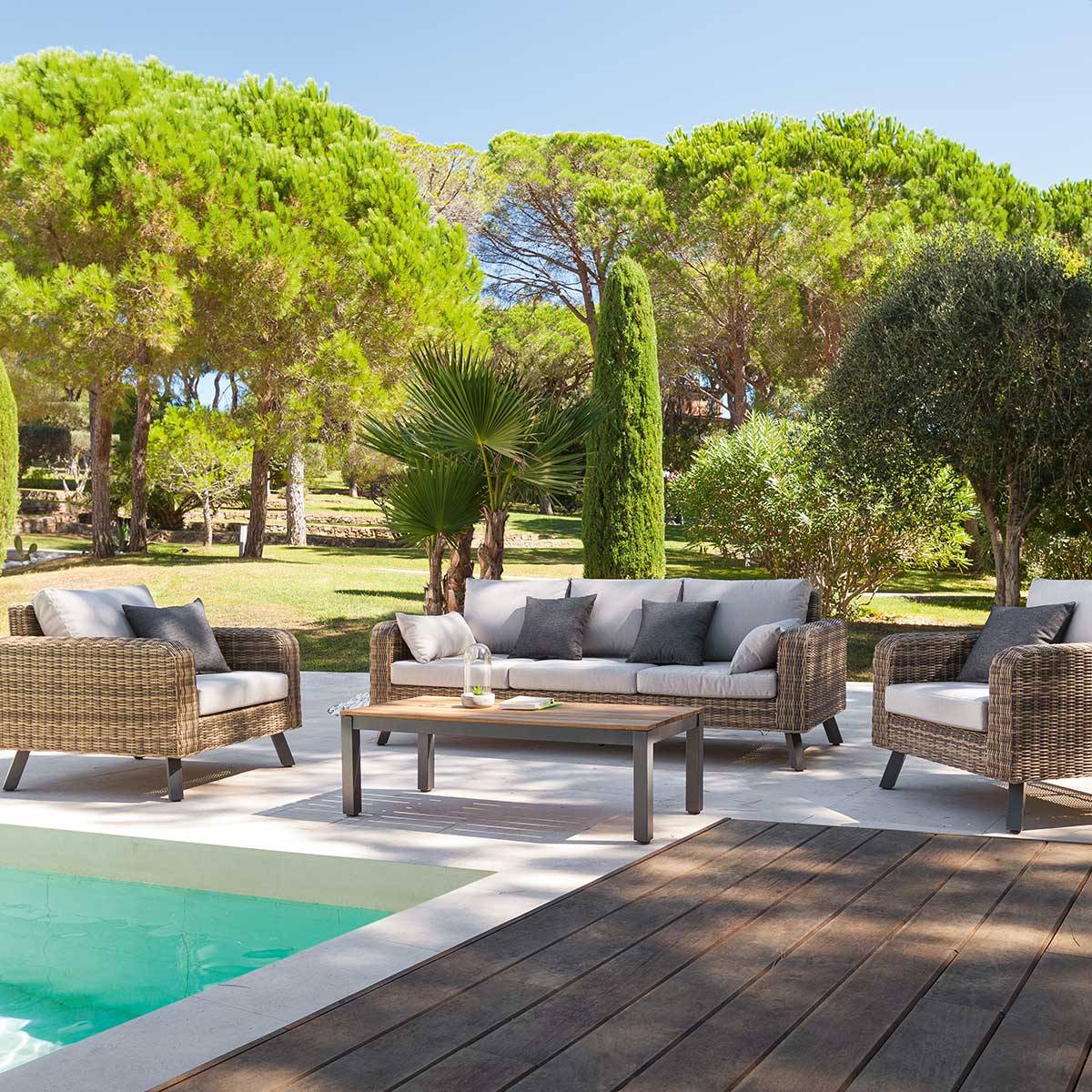 מערכת ראטן תלת מושבית 55477 | המבורגר ברוס