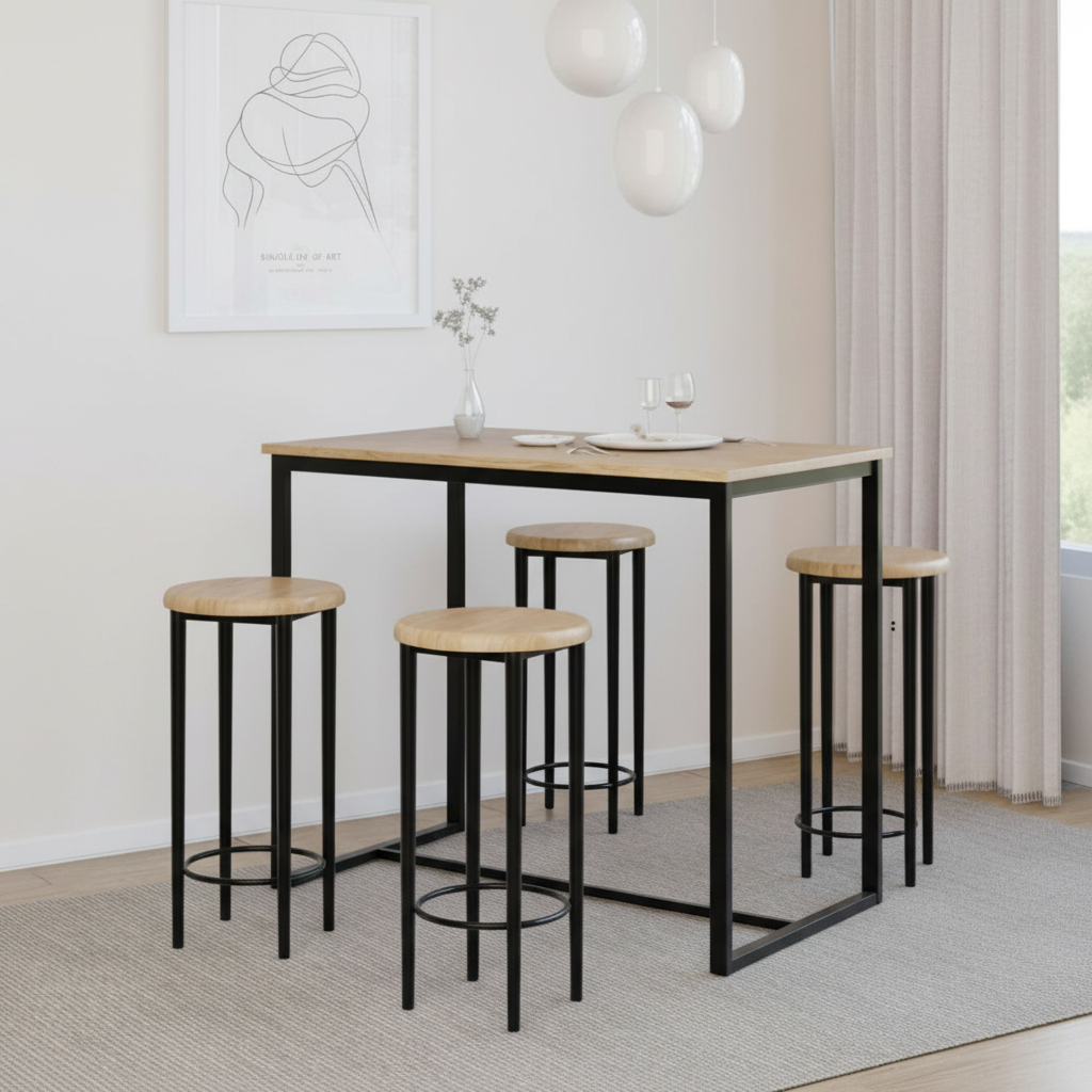 שולחן בר עם כיסאות ענבל