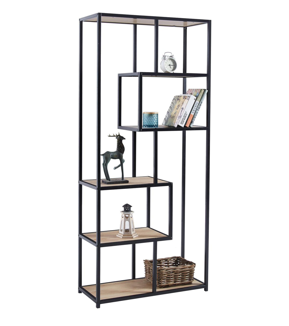 כוננית מדפים  שילוב מתכת ועץ 80170 | המבורגר ברוס