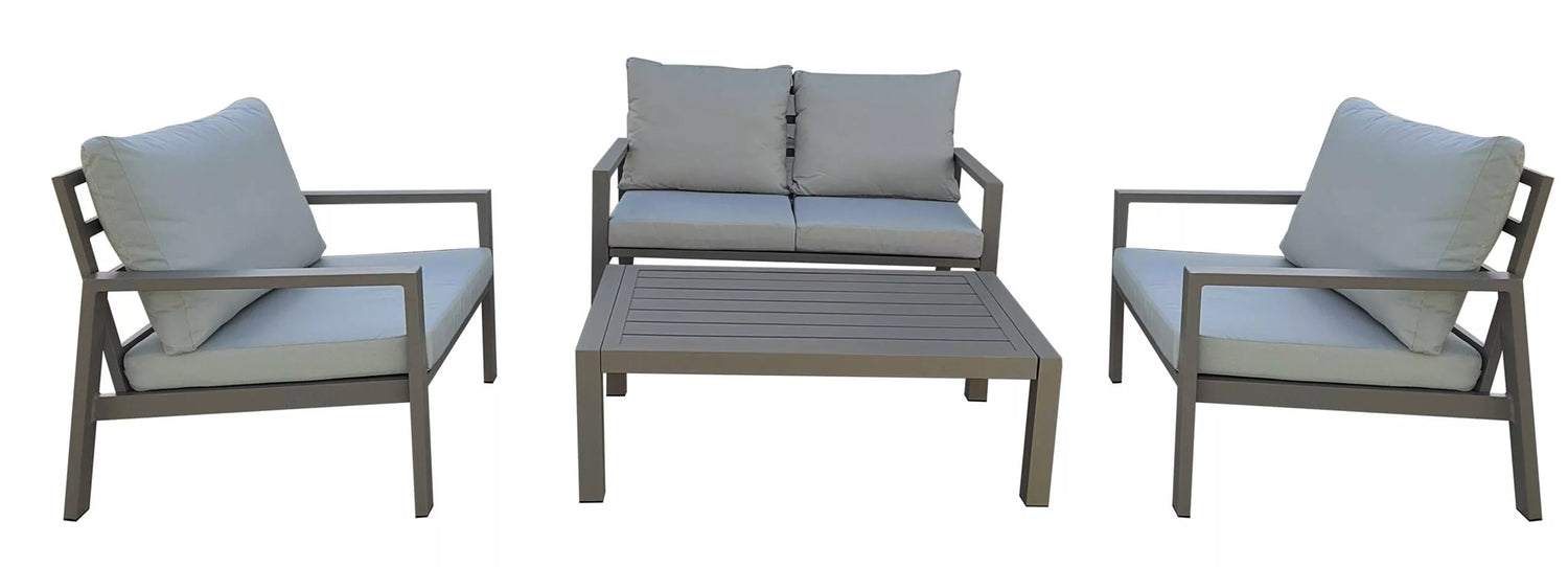 מערכת גן רומא: מערכת ישיבה מאלומיניום + שולחן לגינה | המבורגר ברוס