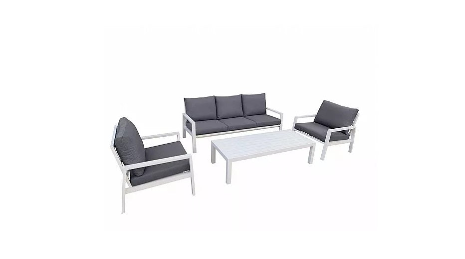 מערכת גן רומא תלת מושבית: מערכת ישיבה מאלומיניום + שולחן | המבורגר ברוס