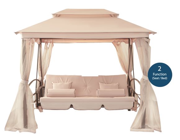 נדנדת גזיבו כוללת וילונות מפוארים 55900 | המבורגר ברוס