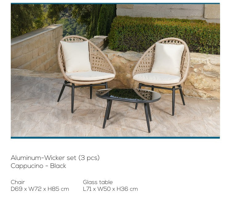 סט ישיבה לגן סנטוריני | המבורגר ברוס