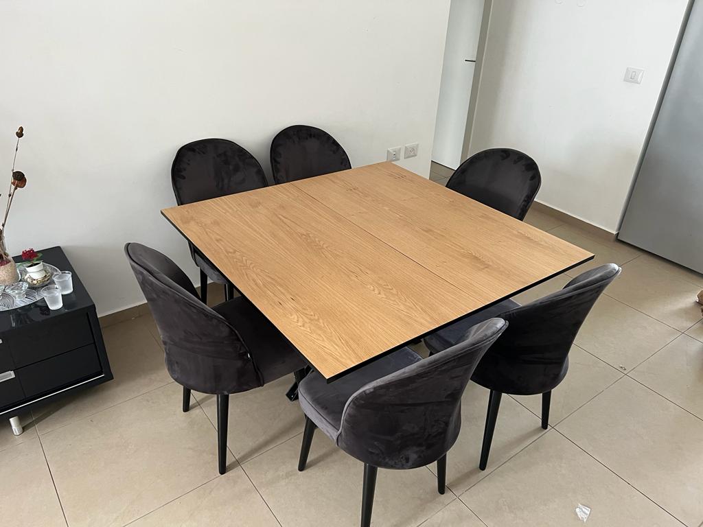 שולחן לפינת אוכל מרובע נפתח + 6 כיסאות 777544 | המבורגר ברוס