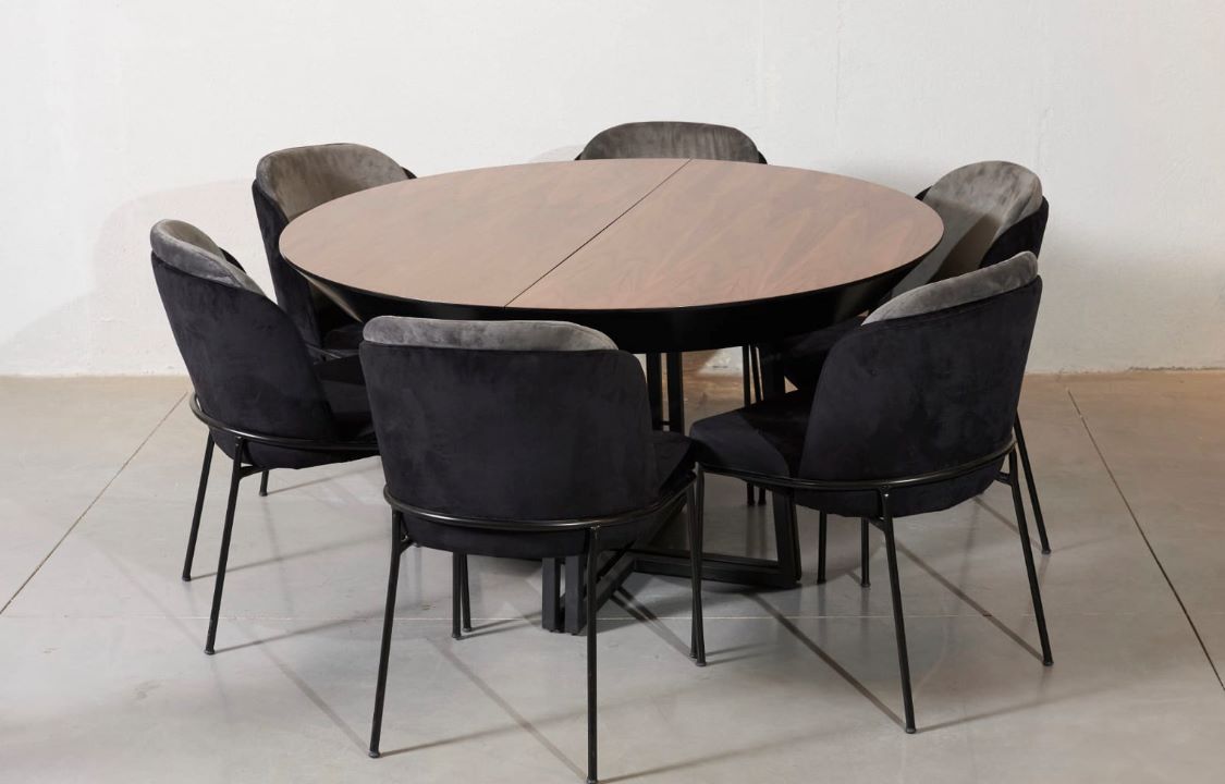 שולחן עגול + 6 כסאות: פינות אוכל | המבורגר ברוס