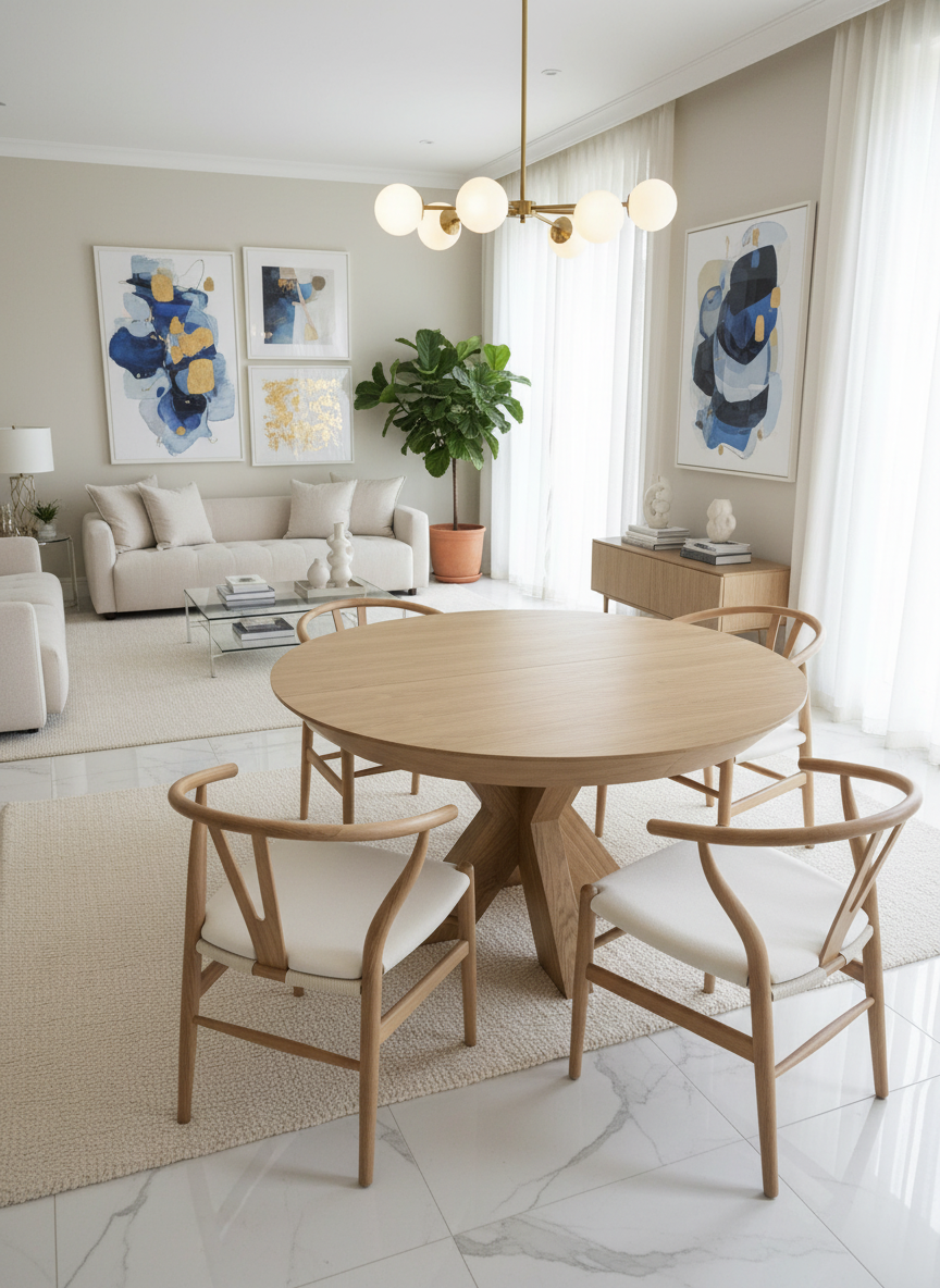 שולחן עגול 130 נפתח ל230 מתצוגה