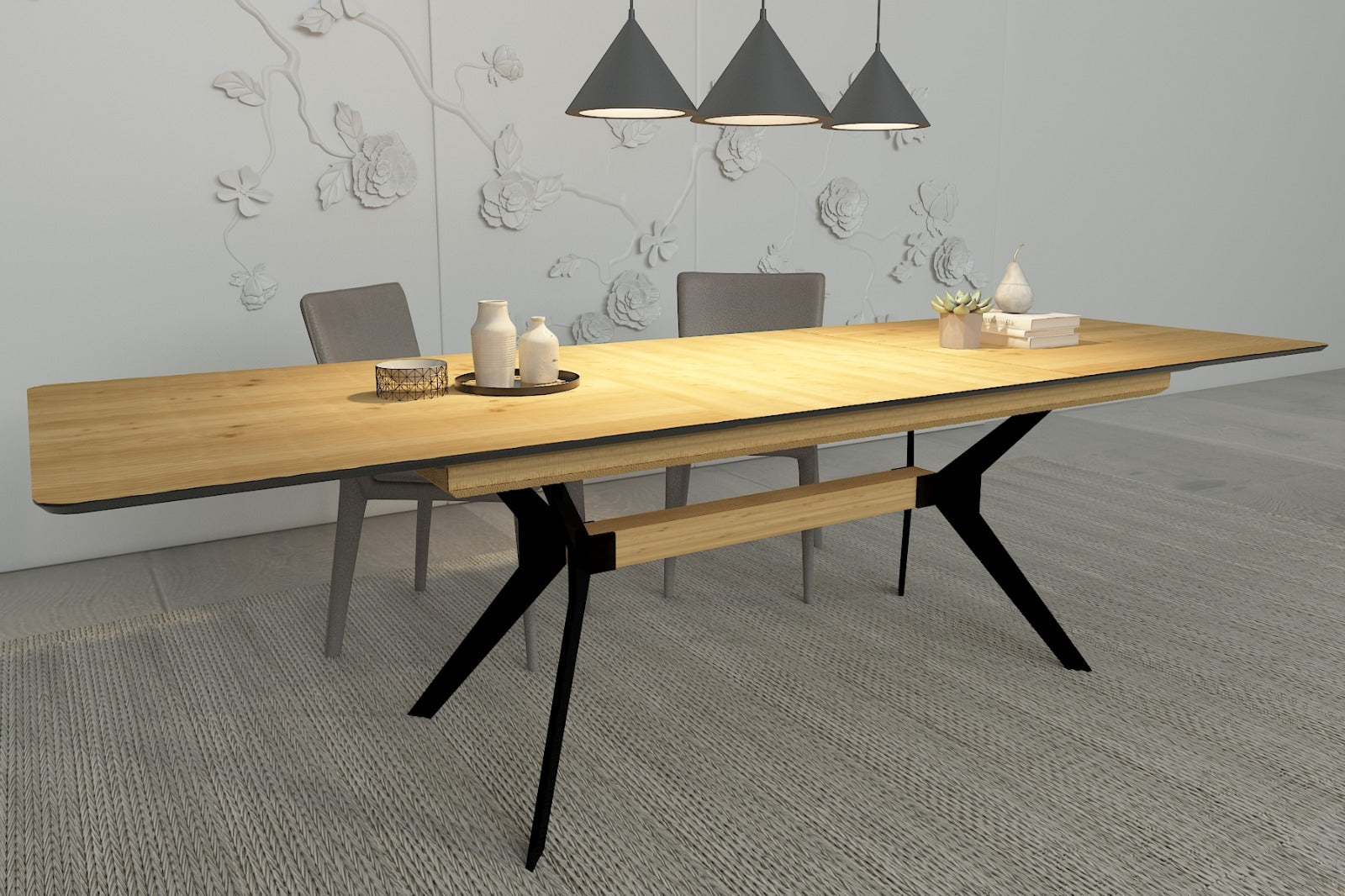 שולחן פלטינום פינת אוכל נפתח 64292 (200*100 ס"מ)  | המבורגר ברוס