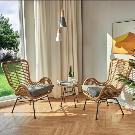 סט ראטן כולל כורסאות ושולחן וכריות דגם 7747 | המבורגר ברוס