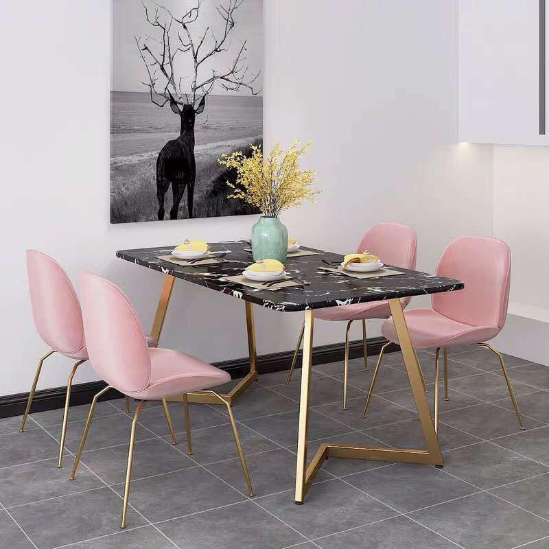 שולחן פינת אוכל משטח עליון שיש שחור 80*160 דגם 76282 | המבורגר ברוס